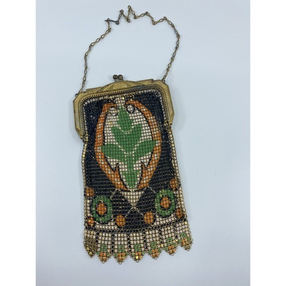 Antique Whiting & Davis Mesh Art Deco Flapper Purse Original - Picture 1 of 6